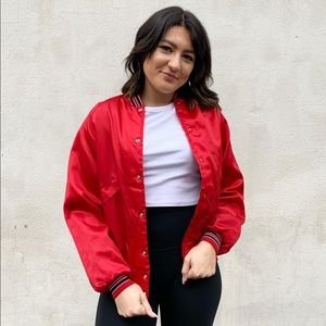 RED BOMBER JACKET